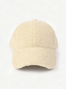 1pc New Women Winter Plush Baseball Cap, Solid Color Casual Snapback Hat, Fashionable & Versatile, Suitable For Large Head Circumference, Warm & Suitable For Outdoor Activities, Travel, Work