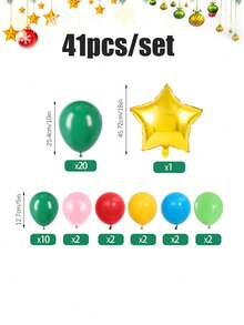 Conjunto de 62/124/41 globos para fiesta de Navidad, incluye globos de látex de Papá Noel rojos y globos de látex de árbol de Navidad con estrellas doradas, para arco, columna, decoración navideña de cuento de hadas, decoración del ambiente de Papá Noel, decoración interior y exterior, Año Nuevo, cumpleaños, Halloween, decoración de Halloween