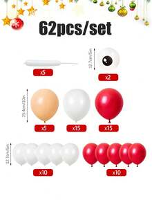 Conjunto de 62/124/41 globos para fiesta de Navidad, incluye globos de látex de Papá Noel rojos y globos de látex de árbol de Navidad con estrellas doradas, para arco, columna, decoración navideña de cuento de hadas, decoración del ambiente de Papá Noel, decoración interior y exterior, Año Nuevo, cumpleaños, Halloween, decoración de Halloween