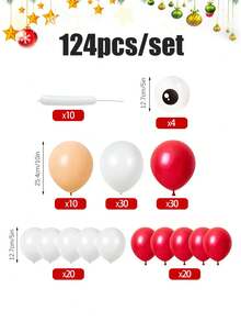 Conjunto de 62/124/41 globos para fiesta de Navidad, incluye globos de látex de Papá Noel rojos y globos de látex de árbol de Navidad con estrellas doradas, para arco, columna, decoración navideña de cuento de hadas, decoración del ambiente de Papá Noel, decoración interior y exterior, Año Nuevo, cumpleaños, Halloween, decoración de Halloween