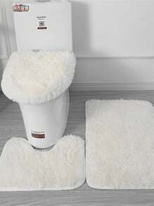 3pcs Bathroom Carpet Set With 3pcs Shower Mat, U-Shaped Toilet Mat And Super Absorbent Ultra-Fine Fiber Plush Bath Mat, Slip Resistant, Machine Washable, Fluffy Bath Rug Home Bathroom Decor Outdoor Rug Door Mat Fall Decor Bathroom Accessories Back To School Entryway Decor - Multicolor - View 11