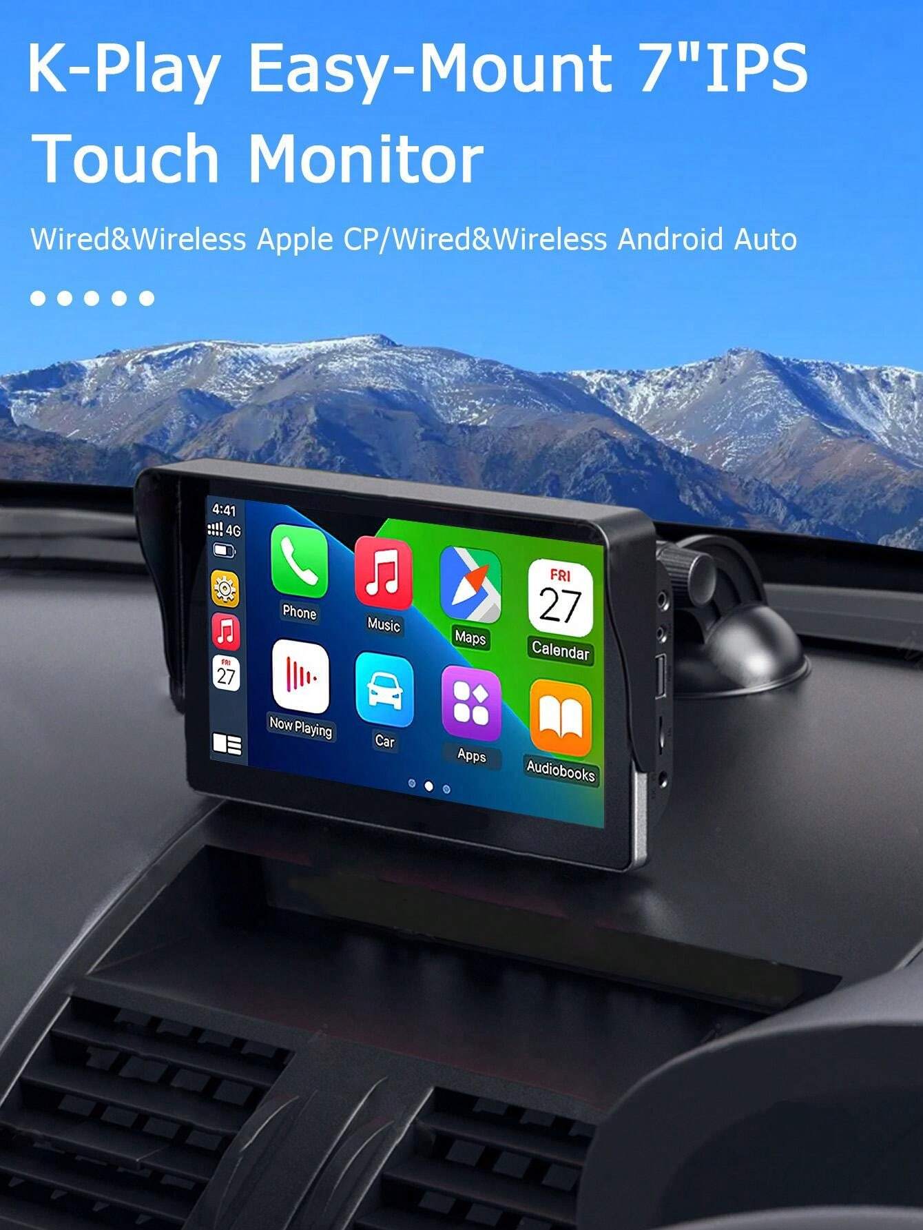 7Inch Car Radio, Wireless Apple Carplay & Android Auto, HandsFree
