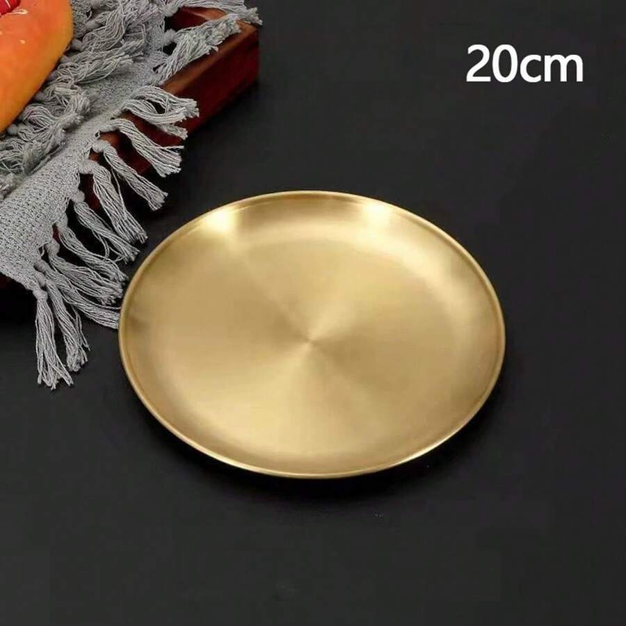 304 Stainless Steel Dinner Plate, Thicker Baking Tray, Round Dish