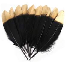 20Pcs Artificial Black Feathers Crafts DIY Handmade Home Accessories Plime Carnival Headwear Party Plumas Jewelry Making Wedding Decoration - Multicolor - View 6