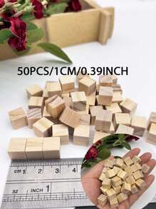 1CM-5CM 5 maten vierkante houten blokken onafgewerkte houten kubussen DIY knutselmodelmateriaal