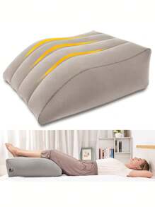 1 pezzo Cuscino di supporto gonfiabile per gambe e ginocchia, cuscino rialzante, cuscino a cuneo, solleva delicatamente le gambe, rilassa i muscoli, allevia il gonfiore, cuscino a cuneo gonfiabile portatile, adatto per il sonno, lo sport, il campeggio, le vacanze, i viaggi, può essere utilizzato anche come maschera per gli occhi, maschera per il sonno.