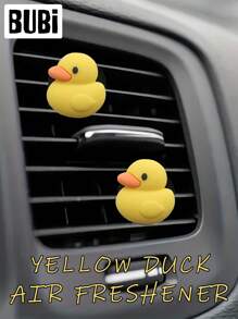 Yellow Duck Car Air Freshener Cute Cartoon Refresher With Scented Long Lasting Universal Outlet Air Vent Clips Diffuser Tablets Auto Interior Accessories