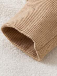 mini bala Boys Girls Fleece Long Pants Autumn Winter Stylish Casual Trousers - Light Khaki - View 8