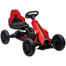 HOMCOM Pedal Go Kart For Kids 3-8 Years With 4-Position Adjustable Seat And EVA Wheels, 100x58x58.5 Cm - Red - View 3