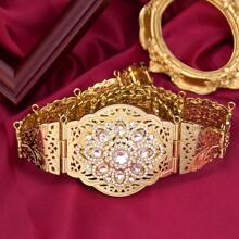 1piece Elegant Morocco Caftan Belt Metal Arabesque Buckle Women Dress Ornament Summer, School Fall, Autumn, Halloween - Classic Moroccan Belt - View 17
