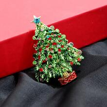 1 chiếc trâm cài cây thông Noel bằng pha lê Rhinestone, thích hợp cho phụ nữ mặc hàng ngày và ngày lễ - BR220177 - Xem 12