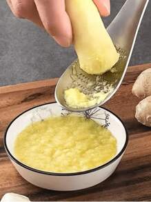 langanhaltend Edelstahl Küchenlöffel, ideal zum Zerdrücken von Knoblauch und Ingwer - perfekt für effizientes manuelles Zerkleinern von Lebensmitteln und schnelle Mahlzeitenzubereitung beim Camping