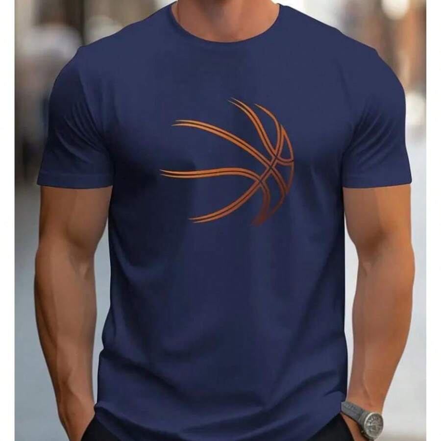 Men's 30.1 Combed T-Shirt 100% Cotton Mesh Shirt Ball - Navy Blue - View 1