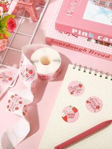 500 miếng/cuộn Hình Quả Dâu Tây Màu Hồng Dễ Thương Cảm Ơn Miếng Dán Tự Dính, 1 inch/1,5 inch, Thiết Kế Họa Tiết 6 Loại Trái Cây Miếng Dán Trang Trí, Thích Hợp Cho Đồ Dùng Tiệc Sinh Nhật Mùa Hè, Miếng Dán PVC - Nhiều màu - Xem 5