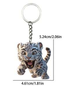 1 件 2D 亚克力雪豹图案钥匙扣吊坠包饰装饰礼物 - 彩色 - 查看 5