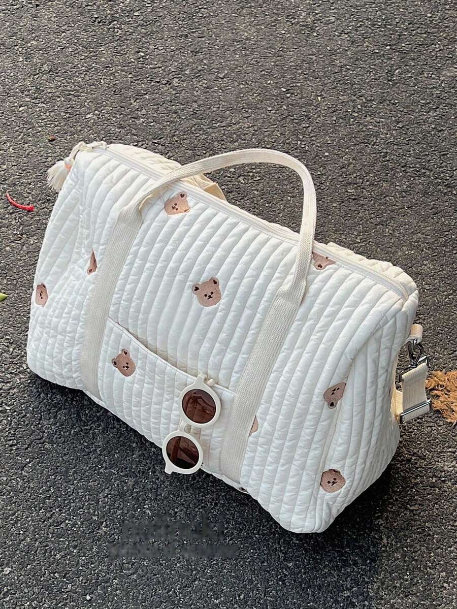 Large Capacity Foldable Washable Travel Tote Bag, Handheld And Shoulder