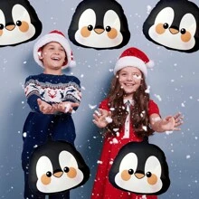 4 palloncini a forma di testa di pinguino carini, decorazioni per feste antartiche, feste di Natale, feste invernali, feste di Capodanno, feste di compleanno