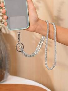 1pc Multi-Color Fashion Rhinestone Decorated Long Phone Lanyard, Keychain, Bag Pendant, Suitable As Valentine's Gift For Lovers, Friends, Compatible With All Phone Models Gifts For Mother, Family, Friends, Birthday, Holiday Phone Charm, Phone Chain