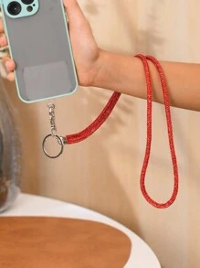 1pc Multi-Color Fashion Rhinestone Decorated Long Phone Lanyard, Keychain, Bag Pendant, Suitable As Valentine's Gift For Lovers, Friends, Compatible With All Phone Models Gifts For Mother, Family, Friends, Birthday, Holiday Phone Charm, Phone Chain