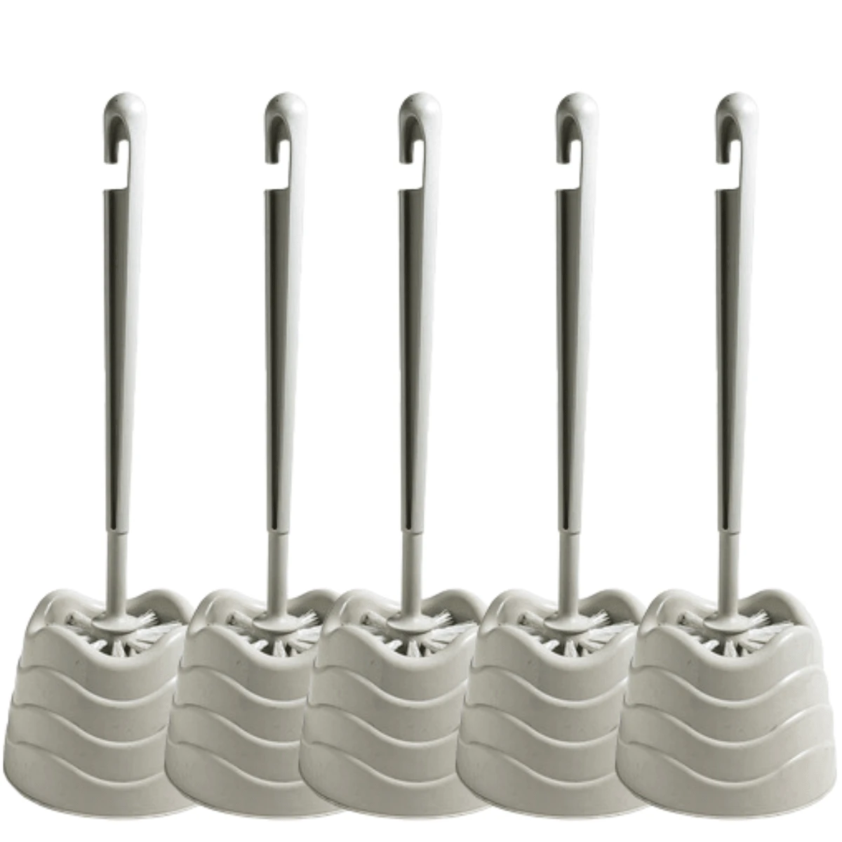 5-1 Toilet Brush Kit With Holder For Daily Cleaning - Reaches Into Corners Of Toilet Bowl - 5 đơn vị - Xem 1