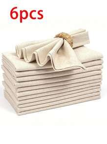 2/6/12/300pcs Beige Linen-Look Napkins, Suitable For Banquet, Dining, Restaurant, Kitchen, Dining Table Decor
