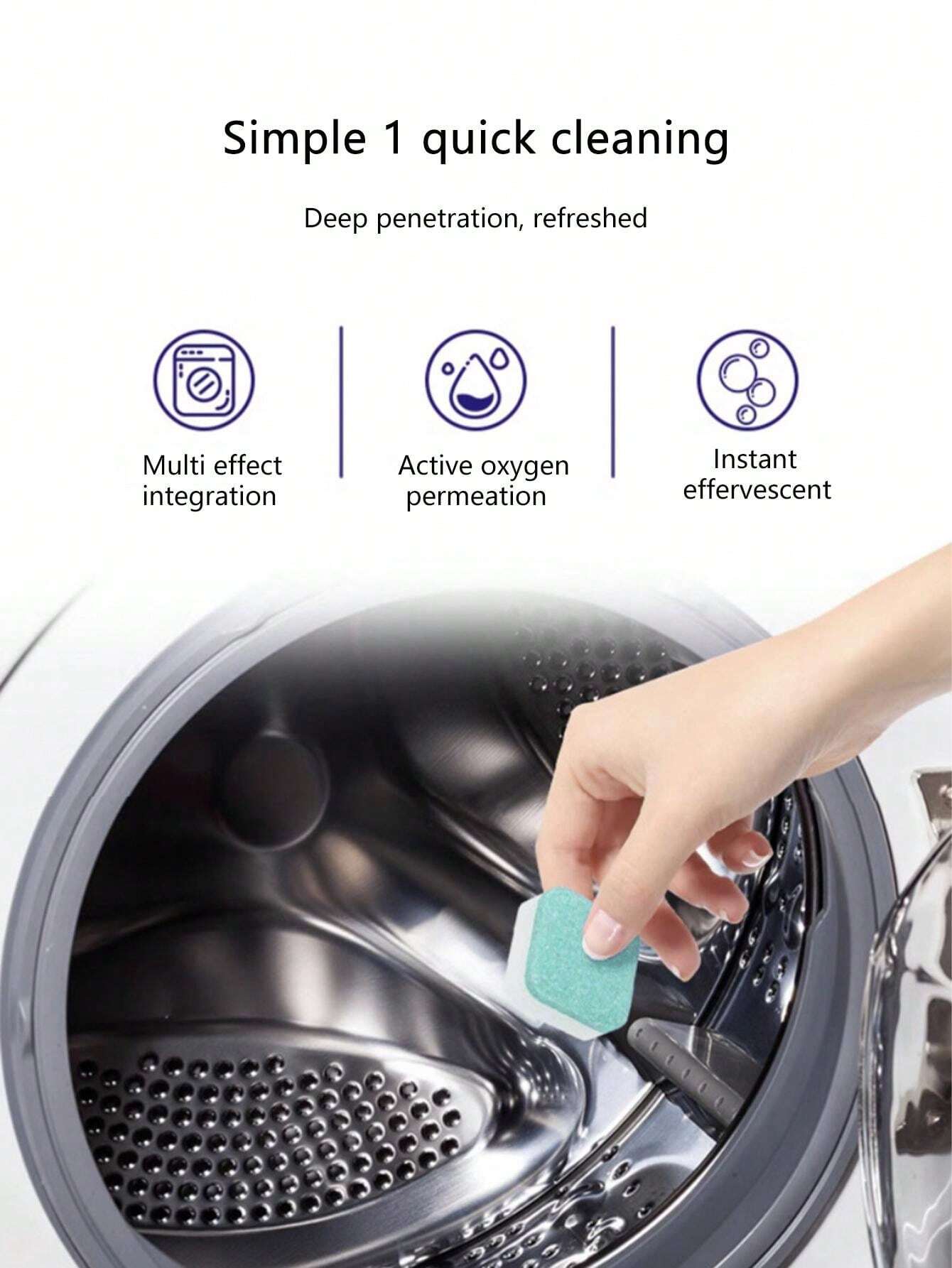 Washing Machine Cleaner Tablets, Strong Stain Removal And Descaling