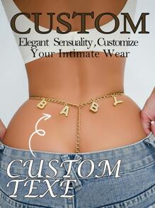 1pc Customized Letter Metal Pendant, Sexy Women's G-String, Any Name, Customized Couple's Gift, Valentine's Day/Birthday/Christmas Gift, Personalized Pendant Underwear, Rave