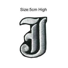 1 Pièce Optionnelle Alphabet Noir Edge Patch Brodé, Fer Sur/insignes, Vêtements Et Accessoires Décoration