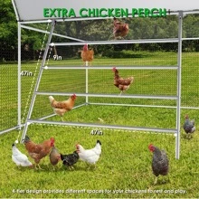 Pirecart Large Metal Chicken Coop, 23FT Poultry Cage Walk-In Hen House With Waterproof Cover, Galvanized Chicken Playpen Small Animal Cage With Lockable Door For Outdoor Backyard, Farm - Bạc - Xem 8