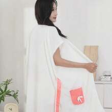 Wearable Bath Towel Robe Soft And Quick Drying, No Shedding, Cute For Students And Home Use Summer Wedding Home Bathroom Decor Back To School - Multicolor - View 4