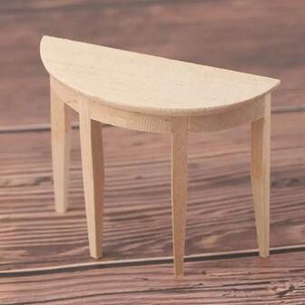 1 : 12 Échelle Modèle de table basse semi-circulaire miniature Meuble de décoration pour maison, accessoires de décoration, décoration de salle de classe et fournitures d'artisanat. Meilleurs cadeaux