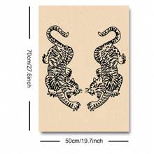 1幅带框/不带框复古抽象老虎日式艺术海报，Y2K复古油画帆布印刷品，极繁主义墙面艺术，宿舍、卧室、公寓、客厅、家居装饰的理想礼物 - 彩色 - 查看 10