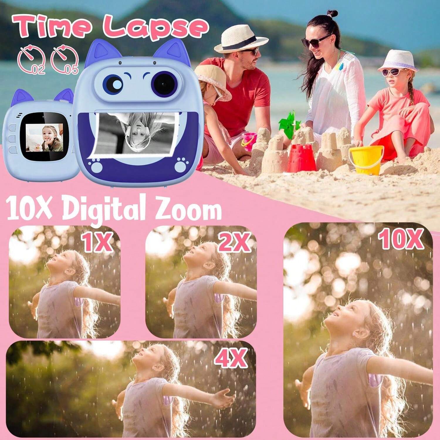 Kids Camera Instant Print, Christmas Birthday Gift For Girls 312 Year