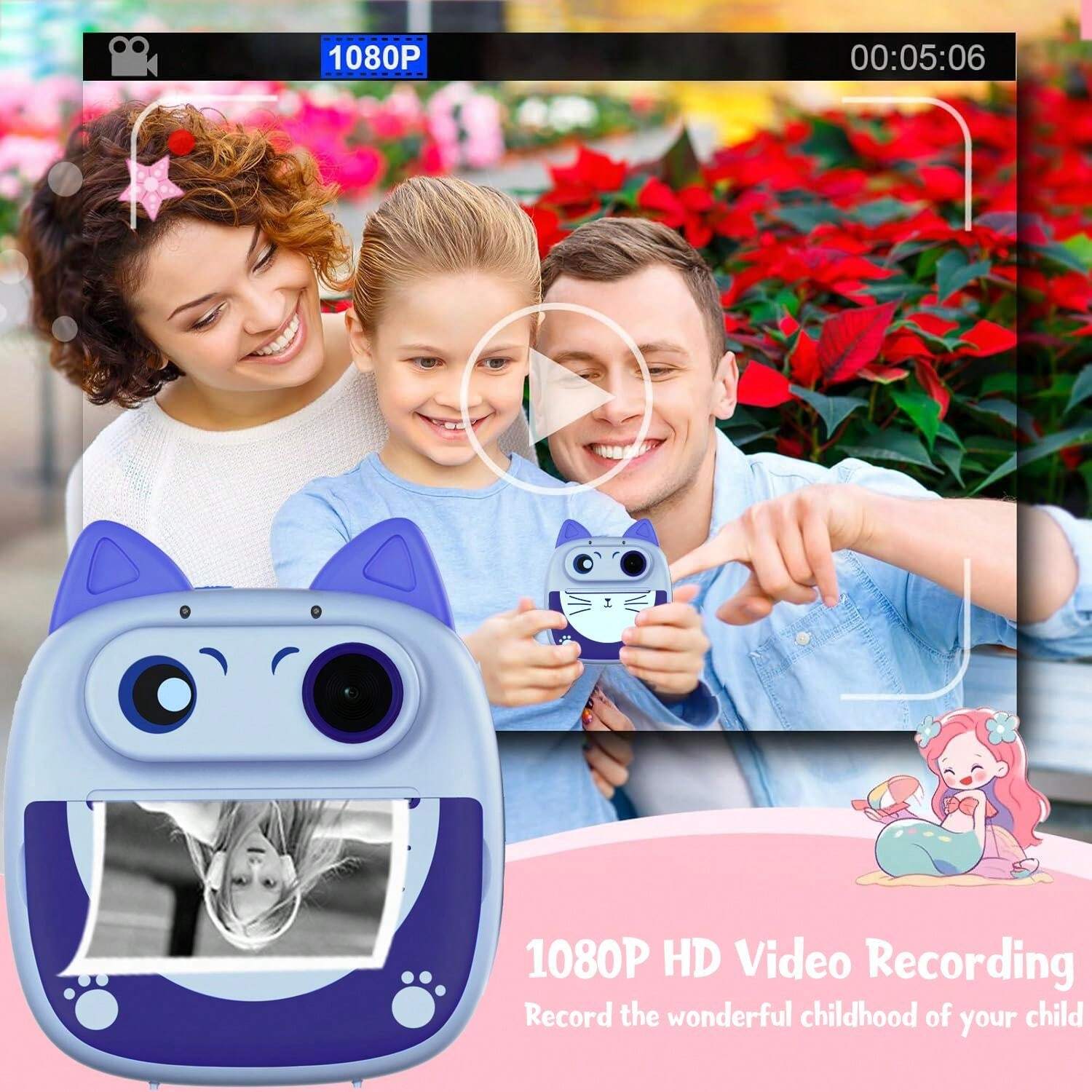 Kids Camera Instant Print, Christmas Birthday Gift For Girls 312 Year
