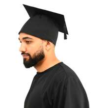 Black Graduation Gown Set + Cap + Jabot + Sash - 淺粉色 - 查看 3