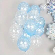 10/20/30 个透明雪花气球 12 英寸雪花印花乳胶气球适用于圣诞派对婚礼新娘送礼会单身派对送礼会和其他派对室内外装饰营造派对氛围 - 藍色 - 查看 5