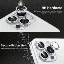 Kính bảo vệ ống kính máy ảnh vòng kim loại Tone tương thích với iPhone 16 15 Pro Max Plus Phim bảo vệ ống kính máy ảnh toàn diện tương thích với iPhone 16 15 14 13 12 11 Pro Max Mini - Màu xanh lam - Xem 2
