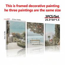 Set de 3 lienzos colgantes, murales italianos, conjunto de 3 impresiones italianas, impresiones del Lago de Como, paisajes italianos, fotografía italiana, decoración de pared para la sala de estar - Multicolor - Ver 15