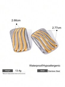1 paire Boucles d'oreilles géométriques, Boucles d'oreilles en acier de titane exquises à double anneau, Boucles d'oreilles minimalistes en forme de croix, Petits anneaux de deux couleurs, Cadeaux quotidiens pour Noël et fêtes