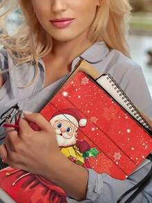 Bìa sách túi quà tặng ông già Noel: Chủ đề Giáng sinh, vải có thể giặt được, phù hợp với sách bìa mềm - Văn phòng phẩm - Nhiều màu - Xem 4