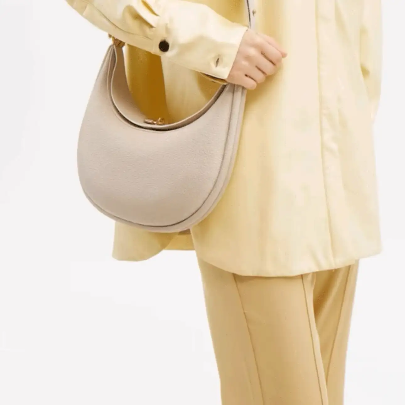 中号月牙包 松月系列 小众设计 月牙包 通勤手提包 单肩包 腋下包 - 白色 - 查看 5