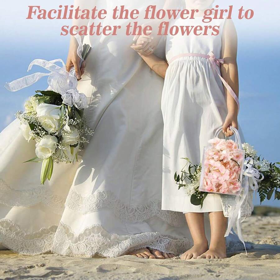 1/5PCS Clear Plastic Gift Bags With Handle, Plastic Gift Tote Bag Clear