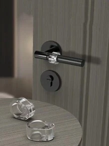 2 piezas Manija de puerta anticolisión Almohadilla mudo Tapón de puerta asa protección de manga