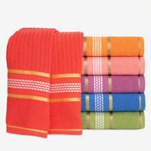 Kit 3 Large Thick Plush Bath Towels Luxury Giant Julia 70x130cm 100% Cotton - Màu xanh lam - Xem 3