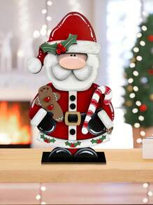 1 套/2 套/300 套 2D 乡村印花圣诞老人木质桌标适用于家庭桌面装饰,圣诞农舍木制分层托盘装饰适用于商店市场酒吧圣诞节桌面装饰 - 彩色 - 查看 5