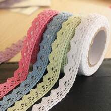2 Yards Korean Style Pastoral Aesthetic DIY Handmade Fabric Monochrome Lace Trim Decoration - Multicolor - View 2