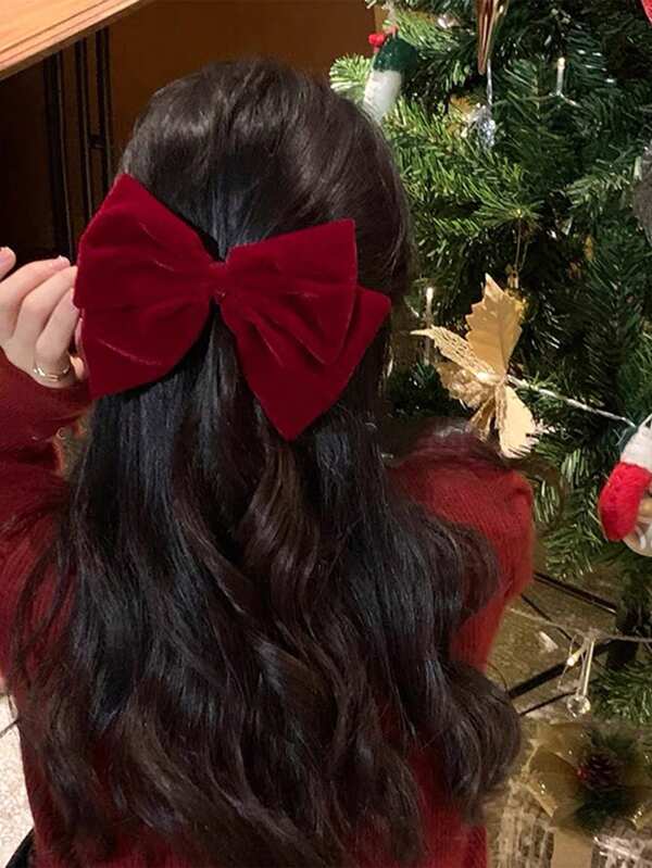1/2 Piezas Elegante Clip de Cabello con Moño Afieltrado de Primavera, para Salidas Diarias, Día de San Valentín