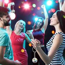 150 cái/bộ Móc khóa quả cầu Disco bạc số lượng lớn, Móc khóa quả cầu Disco mini thập niên 70 cho tiệc Disco Hippie thập niên 70, Giáng sinh - Bạc - Xem 3