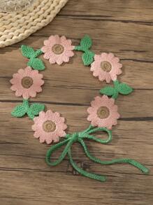 1pc Bohemian Flower Knitted Headband For Daily Decor & Wear,Bandana Hair Band Turban Headband Sweatband, Hairband Fall Winter Hair Accessories For Women For Vacation Outfits Woman - Multicolor - View 12