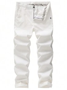Men's Slim-Fit Stretch Cotton Fashion Casual Chino Pants - trắng - Xem 1